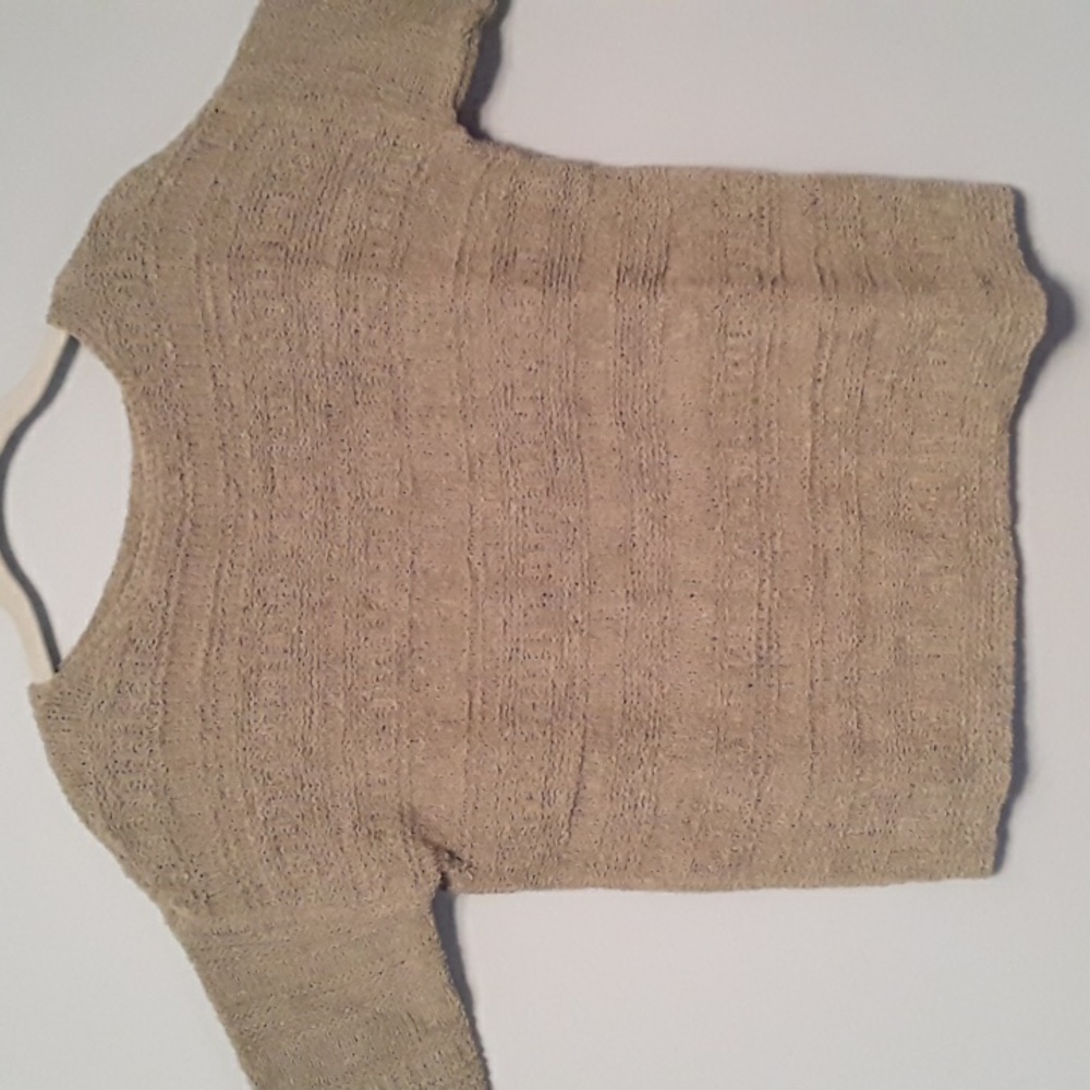 J. Jill Pure Jill cotton blend textured knit 3/4 Sleeve, SP, Tan